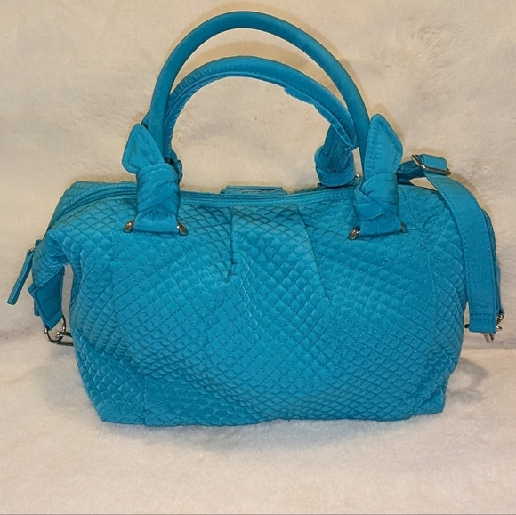 VERA BRADLEY Hadley On-the Go/Satchel Purse/ Microfiber/Shoulder Bag/ Teal Green - Picture 2 of 9